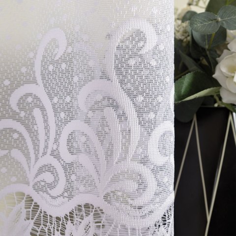 Firanka żakardowa, pasowa, wys. 150cm, kolor biały 018965/000/001/000150/1