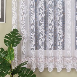 Firanka żakardowa ze wzorem po całości, wys. 180cm, kolor biały 018893/000/001/000180/1