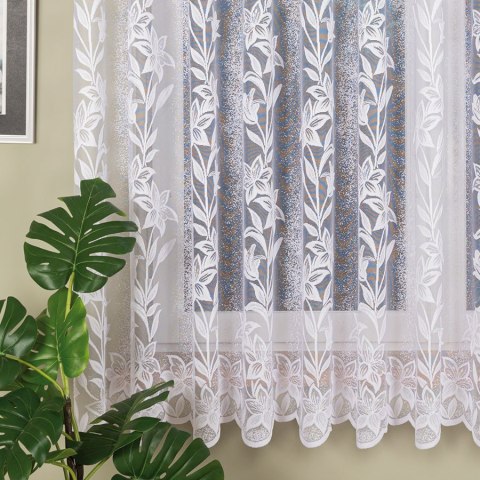 Firanka żakardowa ze wzorem po całości, wys. 180cm, kolor biały 018893/000/001/000180/1