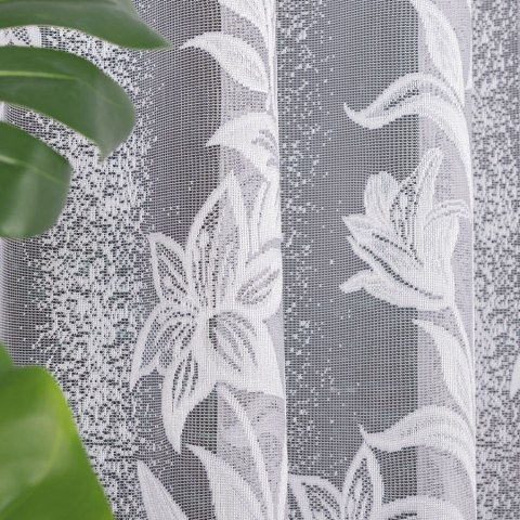 Firanka żakardowa ze wzorem po całości, wys. 180cm, kolor biały 018893/000/001/000180/1