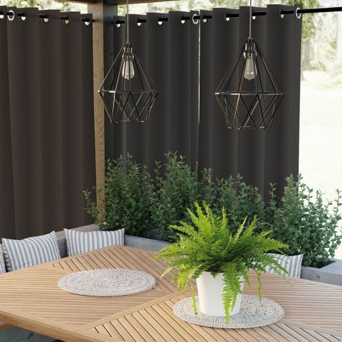 GARDENIA Zasłona gotowa na przelotkach, 220x140 cm, kolor 039 czarny TD0025/ZGP/039/140220/1