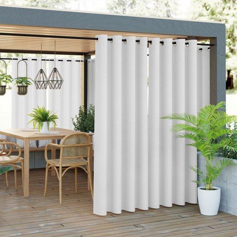 GARDENIA Zasłona gotowa na przelotkach, 250x140 cm, kolor 050 biały TD0025/ZGP/050/140250/1