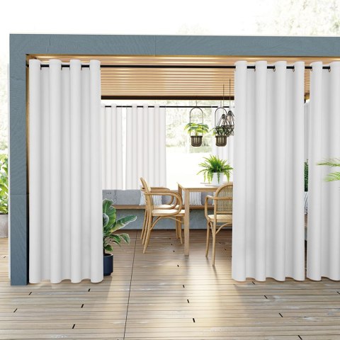GARDENIA Zasłona gotowa na przelotkach, 250x140 cm, kolor 050 biały TD0025/ZGP/050/140250/1