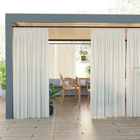 GARDENIA Zasłona gotowa na taśmie, 180x140 cm kolor 002 ciemny kremowy TD0025/ZGT/002/140180/1