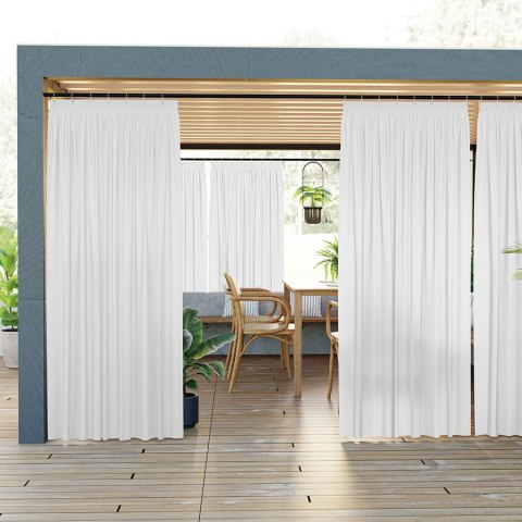 GARDENIA Zasłona gotowa na taśmie, 180x140 cm kolor 050 biały TD0025/ZGT/050/140180/1