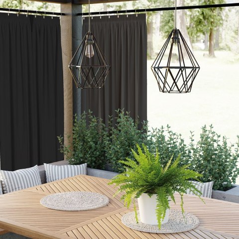 GARDENIA Zasłona gotowa na taśmie, 220x140 cm, kolor 039 czarny TD0025/ZGT/039/140220/1