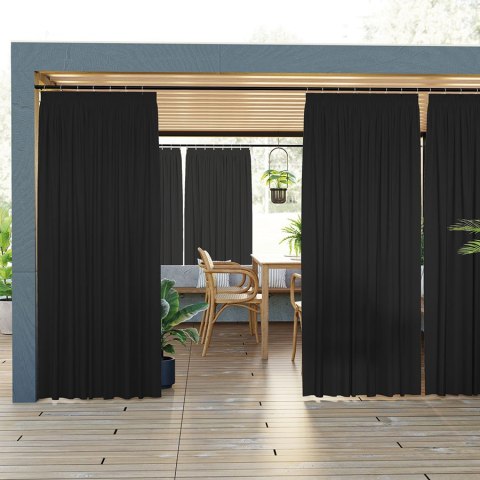 GARDENIA Zasłona gotowa na taśmie, 240x140 cm, kolor 039 czarny TD0025/ZGT/039/140240/1