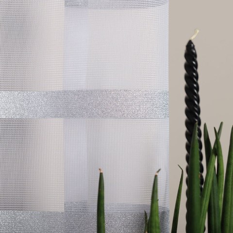 HALINA Firanka żakardowa gotowa, 250x300cm, kolor biały ze srebrnym lurexem 000383/FBP/003/300250/1