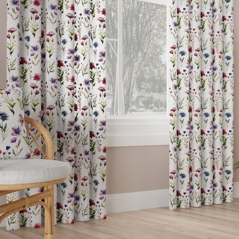 KWIATY POLNE Tkanina na zasłony MILAS ze wzorem po całości, wys. 300cm, wielobarwny D00129/MIL/001/000300/1