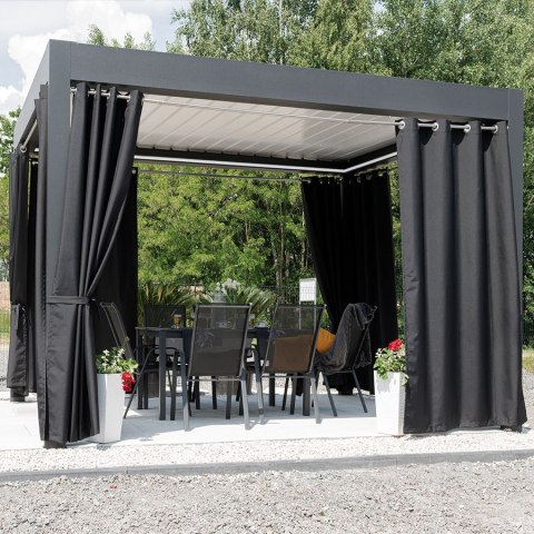 MOANA Tkanina na zasłony zewnętrzna premium, szer. 150 cm, kolor 012 czarny TD0029/TDW/012/150000/1