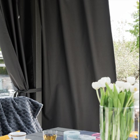SIMBA Tkanina na zasłony zewnętrzna premium, szer. 150 cm, kolor 012 czarny TD0027/TDW/012/150000/1