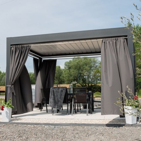 SIMBA Tkanina na zasłony zewnętrzna premium, szer. 150 cm, kolor 024 szary TD0027/TDW/024/150000/1