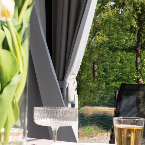 SIMBA Tkanina na zasłony zewnętrzna premium, szer. 150 cm, kolor 284 jasny szary TD0027/TDW/284/150000/1