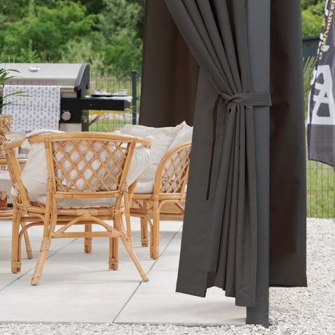 SIMBA Tkanina na zasłony zewnętrzna premium, szer. 150 cm, kolor 286 ciemny szary TD0027/TDW/286/150000/1