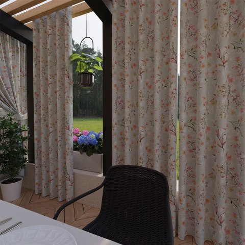 SPRING Tkanina na zasłony NINA WODOODPORNA, szer. 160cm, kolor szaro różowy D00260/NIW/001/szer. 160000/1