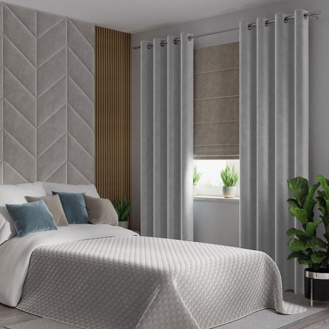 VELVI Zasłona gotowa na przelotkach, 240x140cm, kolor 022 chłodny szary VELVI0/ZGP/022/140240/1