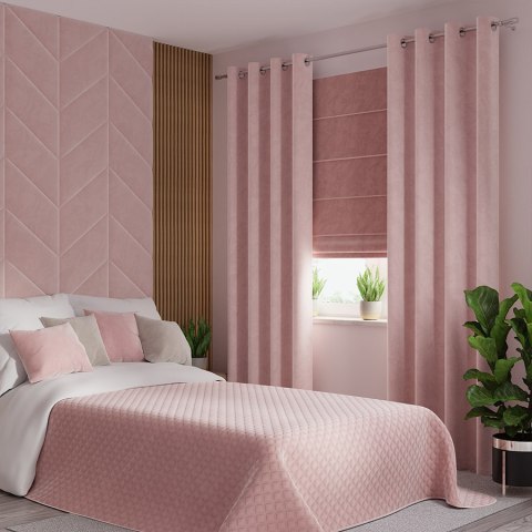 VELVI Zasłona gotowa na przelotkach, 260x140cm, kolor 014 jasny różowy VELVI0/ZGP/014/140260/1