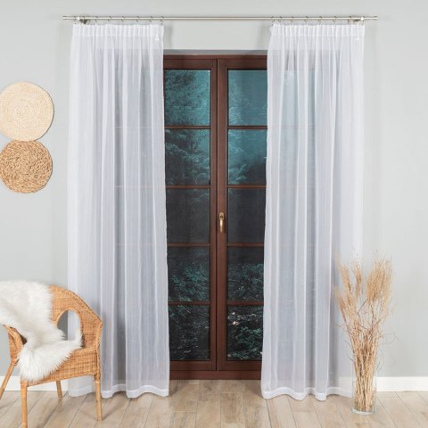 WOAL Firana gotowa na taśmie, 230x140cm, kolor biały FG0001/FGT/001/140230/1