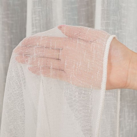 Firanka z ołowianką, wys. 305cm, kolor 012 kremowy 017756/OLO/012/000305/1