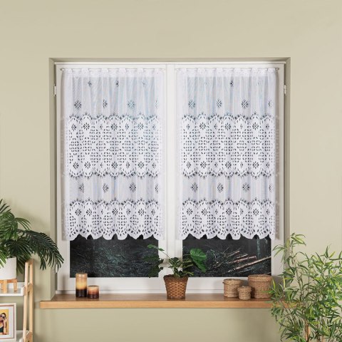 Firanka żakardowa, pasowa, wys. 110cm, kolor biały 018999/000/001/000110/1