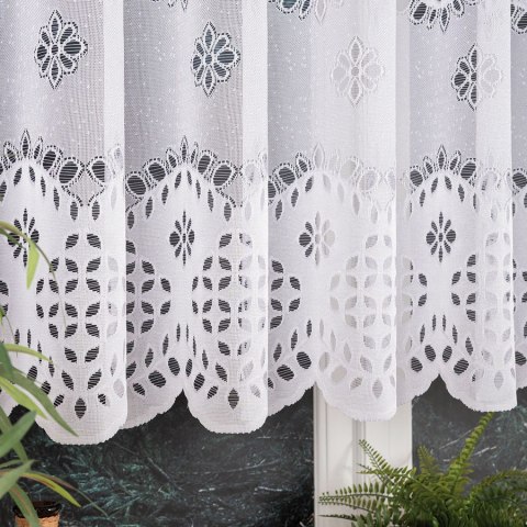 Firanka żakardowa, pasowa, wys. 130cm, kolor biały 018999/000/001/000130/1