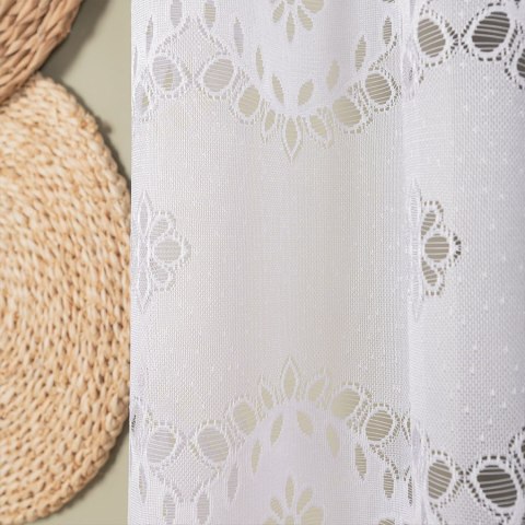 Firanka żakardowa, pasowa, wys. 130cm, kolor biały 018999/000/001/000130/1