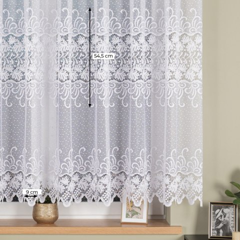 Firanka żakardowa, pasowa, wys. 150cm, kolor biały 018965/000/001/000150/1