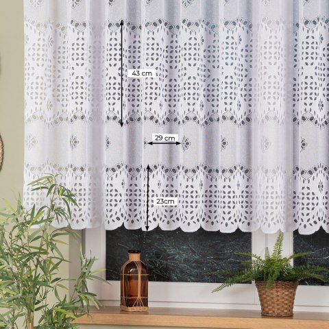 Firanka żakardowa, pasowa, wys. 150cm, kolor biały 018999/000/001/000150/1