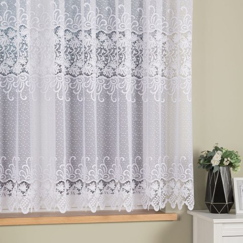 Firanka żakardowa, pasowa, wys. 160cm, kolor biały 018965/000/001/000160/1