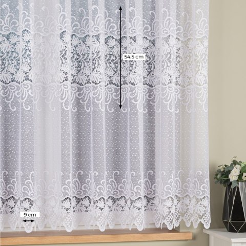 Firanka żakardowa, pasowa, wys. 160cm, kolor biały 018965/000/001/000160/1