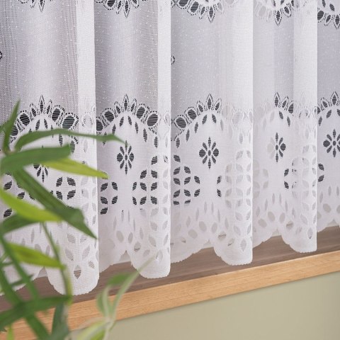 Firanka żakardowa, pasowa, wys. 160cm, kolor biały 018999/000/001/000160/1