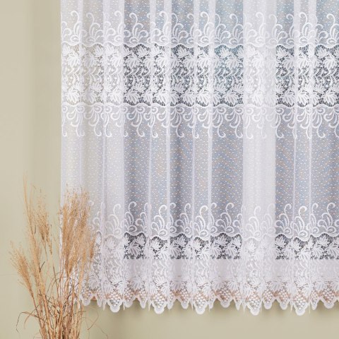 Firanka żakardowa, pasowa, wys. 170cm, kolor biały 018965/000/001/000170/1