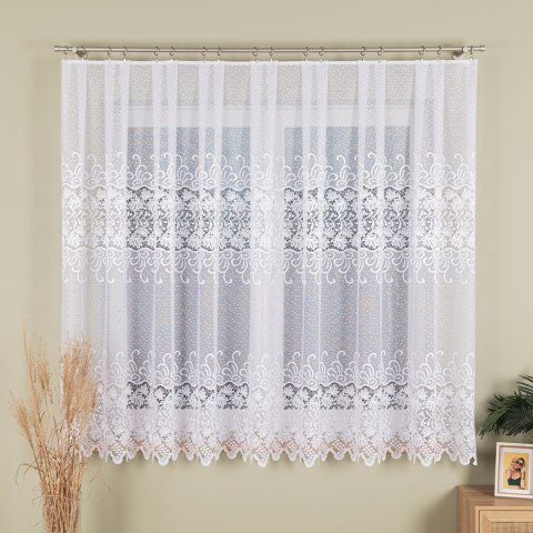 Firanka żakardowa, pasowa, wys. 170cm, kolor biały 018965/000/001/000170/1