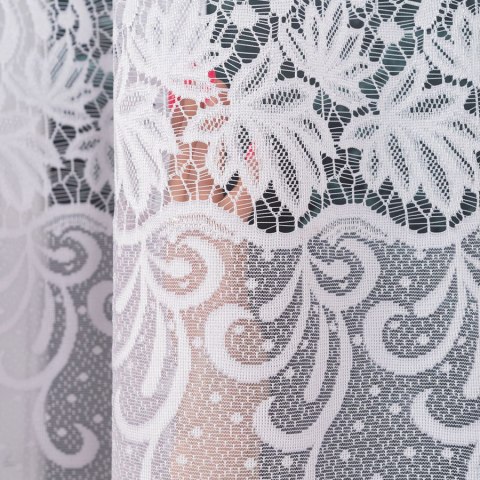 Firanka żakardowa, pasowa, wys. 170cm, kolor biały 018965/000/001/000170/1