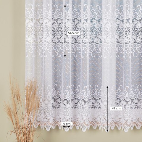 Firanka żakardowa, pasowa, wys. 170cm, kolor biały 018965/000/001/000170/1