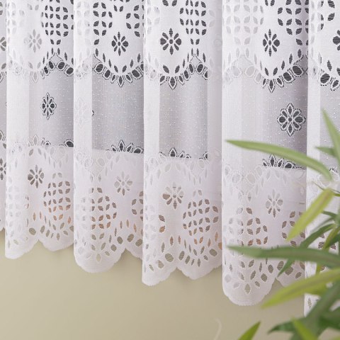 Firanka żakardowa, pasowa, wys. 170cm, kolor biały 018999/000/001/000170/1