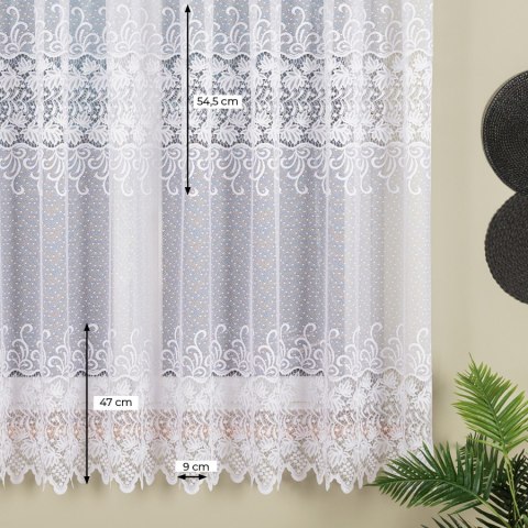 Firanka żakardowa, pasowa, wys. 180cm, kolor biały 018965/000/001/000180/1