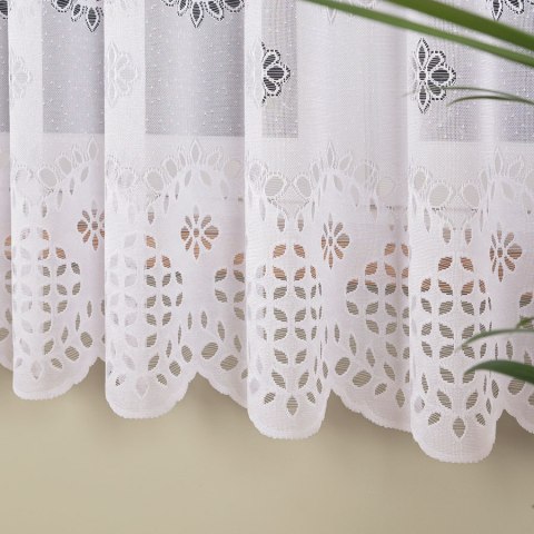 Firanka żakardowa, pasowa, wys. 180cm, kolor biały 018999/000/001/000180/1