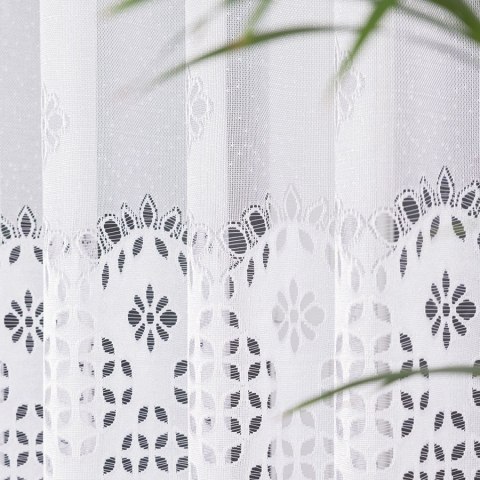 Firanka żakardowa, pasowa, wys. 180cm, kolor biały 018999/000/001/000180/1