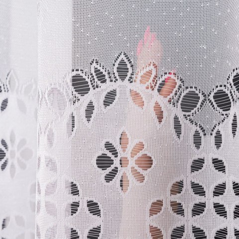 Firanka żakardowa, pasowa, wys. 180cm, kolor biały 018999/000/001/000180/1