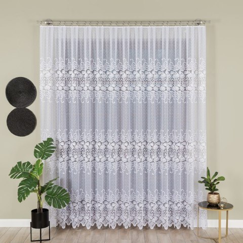 Firanka żakardowa, pasowa, wys. 250cm, kolor biały 018965/000/001/000250/1