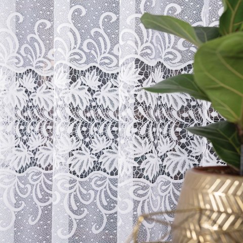 Firanka żakardowa, pasowa, wys. 250cm, kolor biały 018965/000/001/000250/1