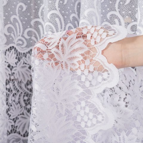 Firanka żakardowa, pasowa, wys. 250cm, kolor biały 018965/000/001/000250/1