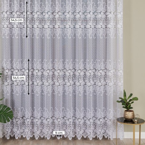 Firanka żakardowa, pasowa, wys. 250cm, kolor biały 018965/000/001/000250/1