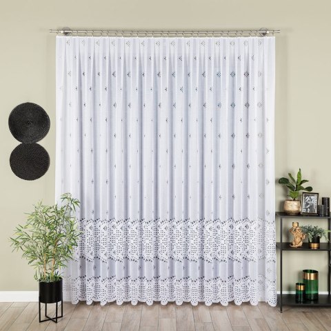 Firanka żakardowa, pasowa, wys. 250cm, kolor biały 018999/000/001/000250/1