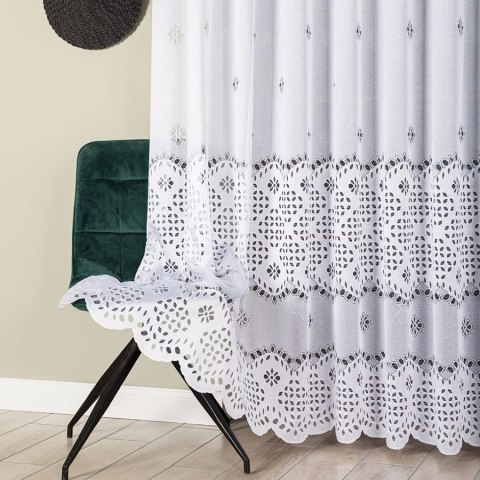 Firanka żakardowa, pasowa, wys. 250cm, kolor biały 018999/000/001/000250/1