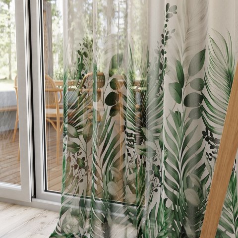 VERDURA Firana z ołowianką ETAMINA wzór od dołu, wys. 295cm, kolor zielony D00201/ETO/D01/000295/1