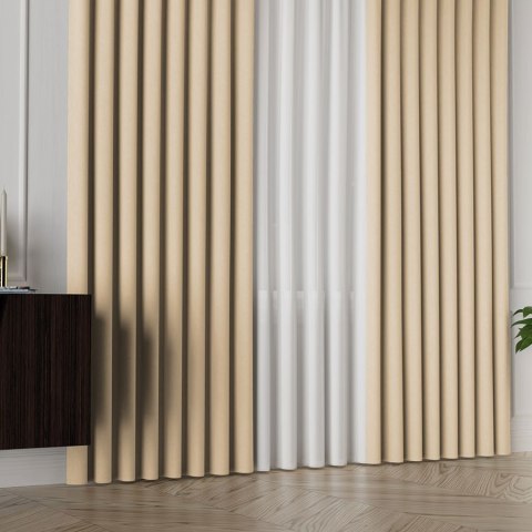 ALUNA Tkanina na zasłony, wys. 300cm, kolor 001 kremowy 318738/TDP/001/000300/1