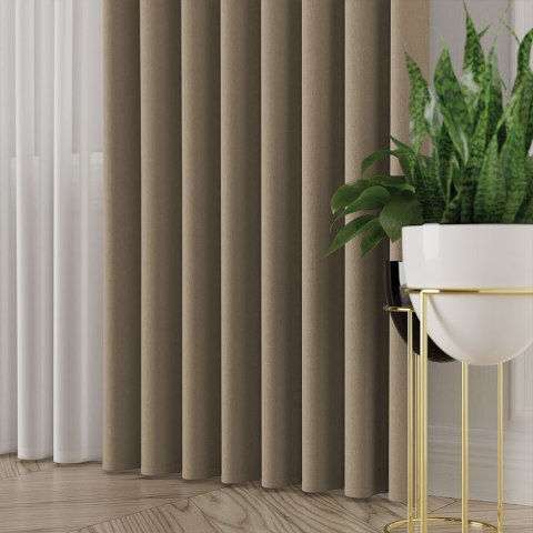 ALUNA Tkanina na zasłony, wys. 300cm, kolor 004 ciemny beżowy 318738/TDP/004/000300/1