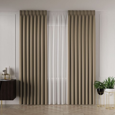 ALUNA Tkanina na zasłony, wys. 300cm, kolor 004 ciemny beżowy 318738/TDP/004/000300/1